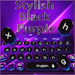 Cover Image of ダウンロード Stylish Black Purple Keyboard 10001002 APK