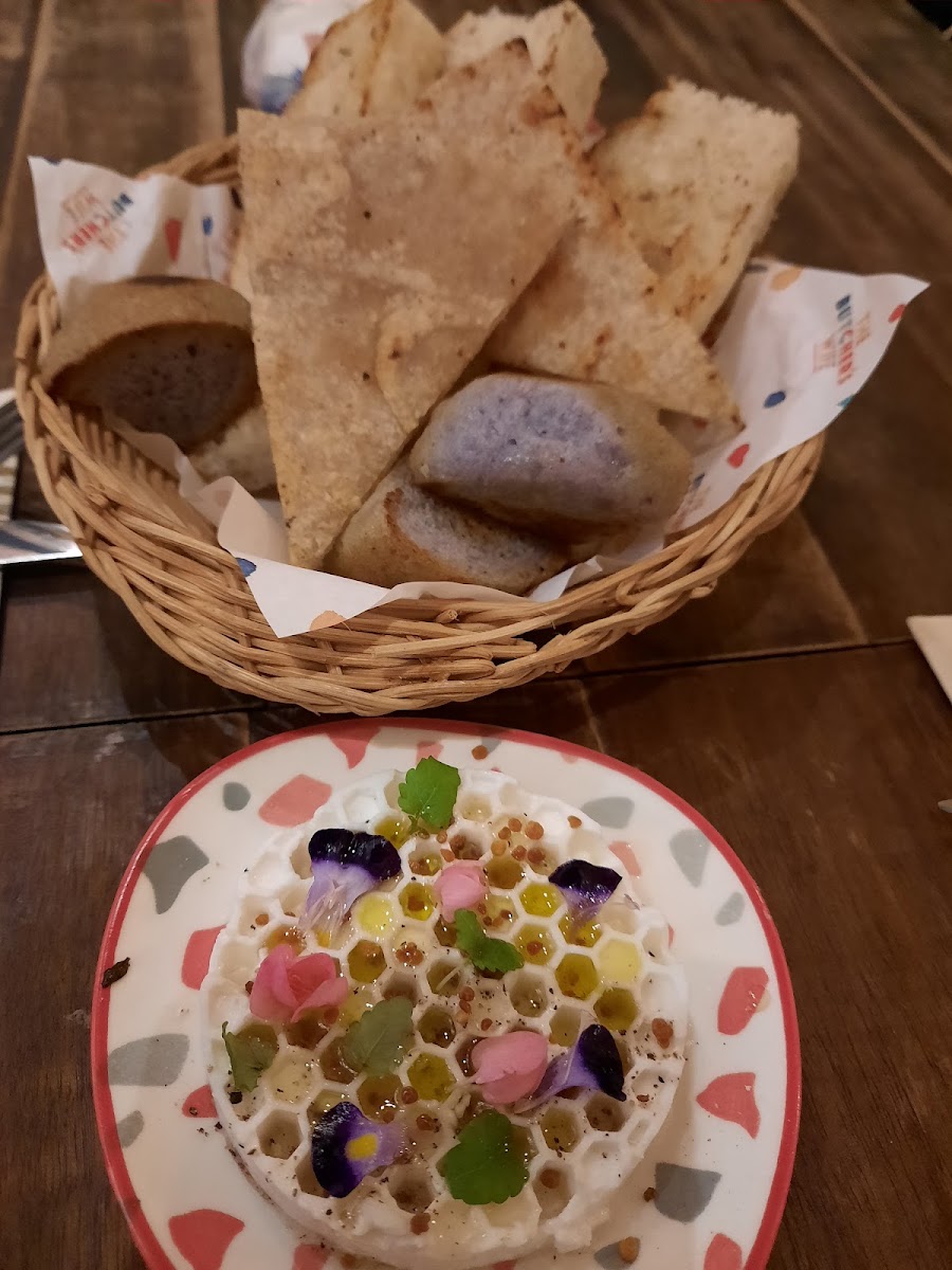 Bread and goat cheese