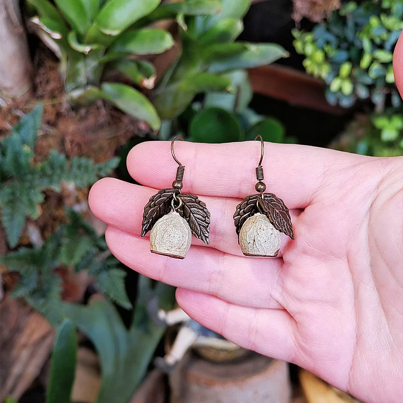 Pendientes de borla estilo retro Mori, étnicos, de madera natural con flores, hojas y frutas, estilo europeo y americano.