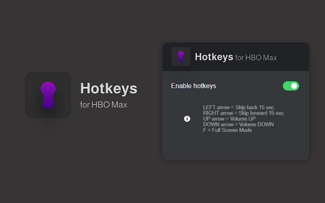 HBO Max Hotkeys chrome extension