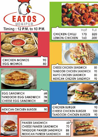 Eatos Udaipur menu 1