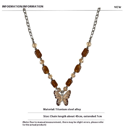 Title 6, Maillard Butterfly Crystal Necklace For Women S...