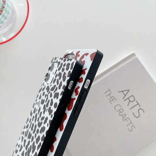 Title 7, Square Straight Edge Frosted Leopard Glossy Amb...
