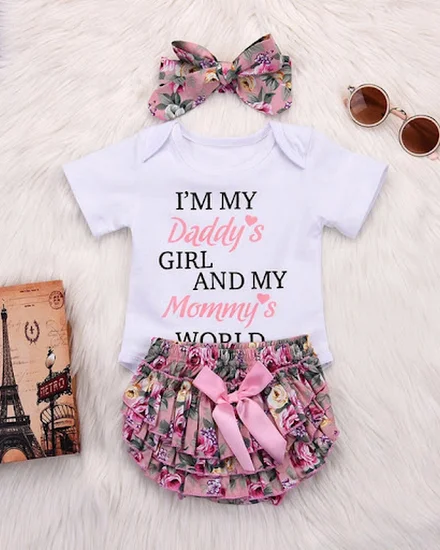 2pcs Baby Girls Outfit Clothes Romper For 0-18m Kids Summ... - 1