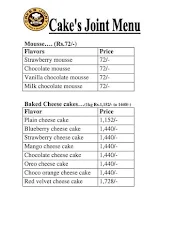 Cake's Joint menu 2