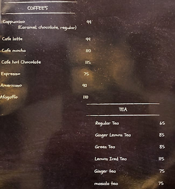 Oak Leaf Rooftop Cafe menu 