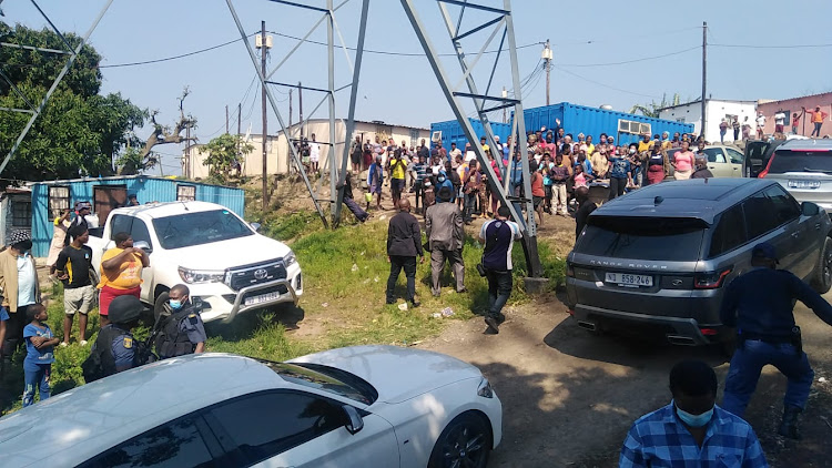 Police minister Bheki Cele visits Zamani informal settlement in U section Umlazi where six people were killed on Sunday evening.