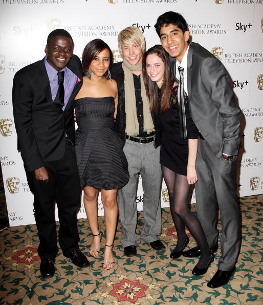 Daniel Kaluuya (left) with cast mates from UK series, Skins.