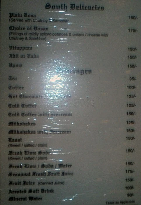 Curry N Pasta menu 