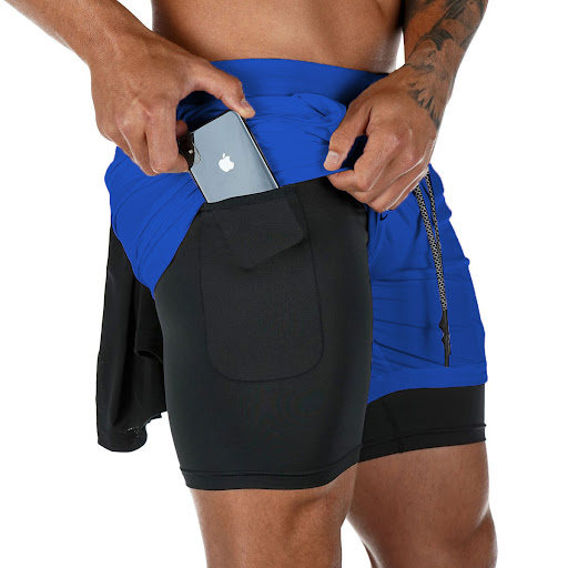 Title 8, Mens Sports Shorts Double-Layer Quick-Drying B...