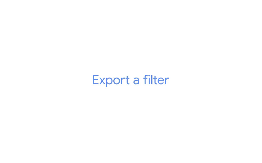 An animation showing how to export a filter in Gmail
