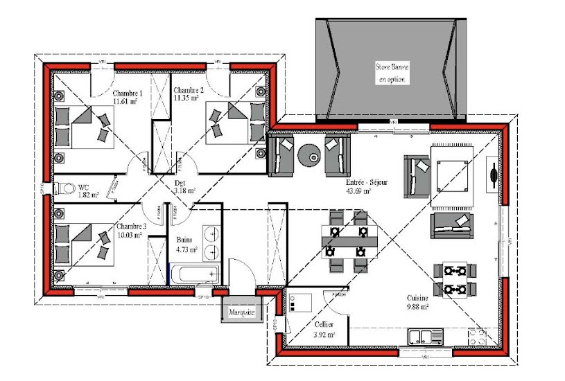  Vente Terrain + Maison - Terrain : 400m² - Maison : 100m² à Pessac (33600) 