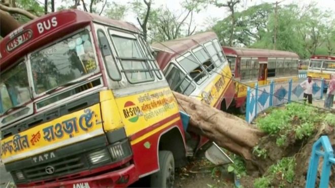 Most of those who died were hit by falling trees or debris.