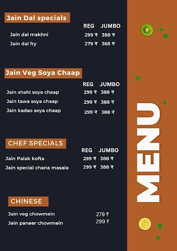 Just Jain Kkitchen menu 