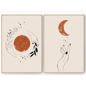 Title 2, Simple Modern Nordic Abstract Art Hand Orange S...