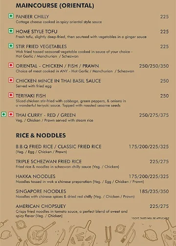 The Bawa Kitchen menu 