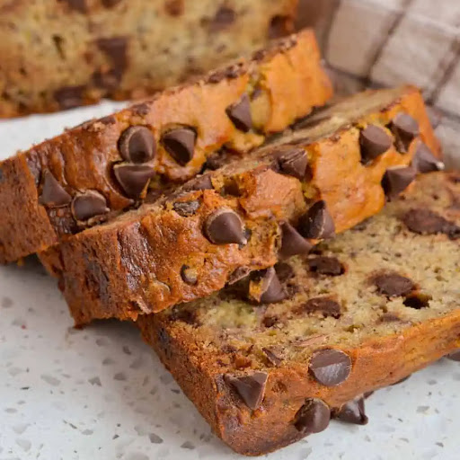 A quick and easy decadent Chocolate Chip Banana Bread made with simple pantry ingredients many of which you may already have on hand. 