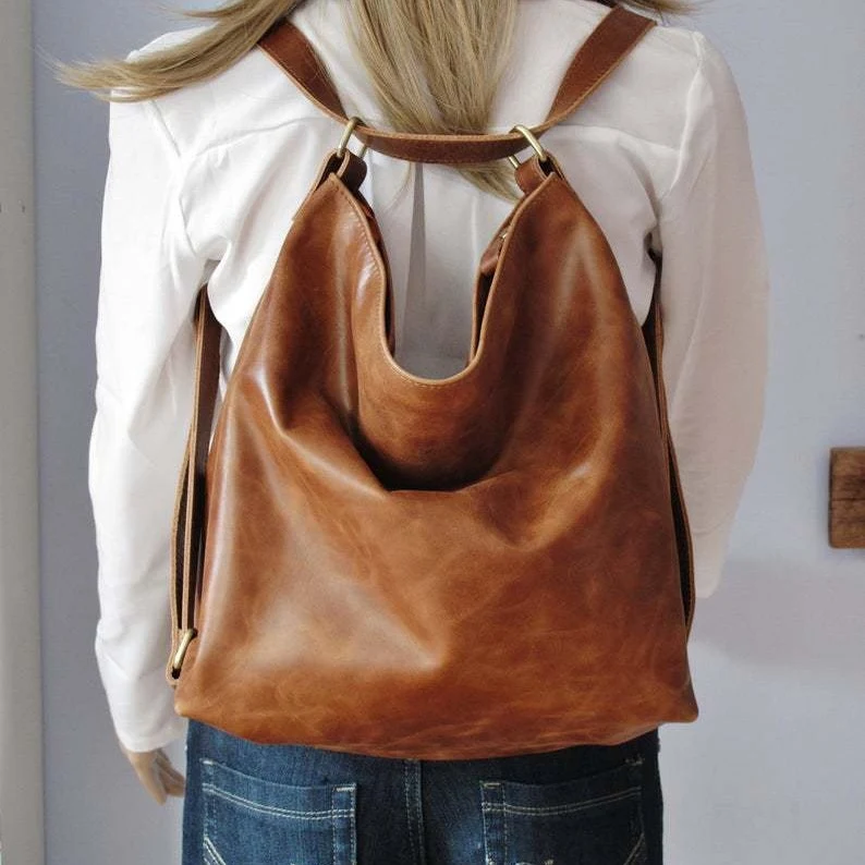 Retro Oil Waxed Leather Shoulder Bag, Large Capacity, Soft Leather, Flat Style Messenger, ideal for everyday use and car