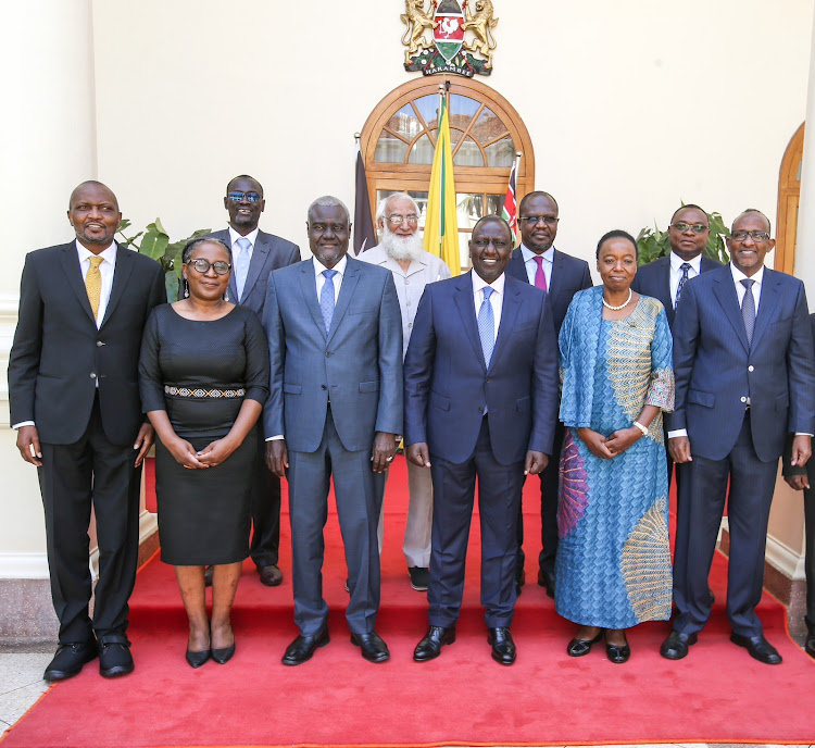 Cabinet Secretary Ministry of Defence, Aden Duale, Cabinet Secretary, Ministry of Investments, Trade and Industry Moses Kuria, National Security Advisor to the President Ambassador Monica Juma and Deputy Chief of Staff to the President Josphat Nanok were among the leaders in the meeting.