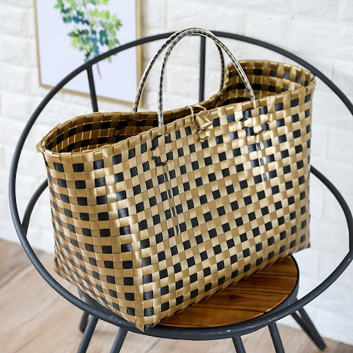 Title 4, Large Rattan Like Shopping Basket Bag Spacious ...