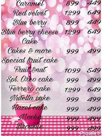 Cakes & More menu 