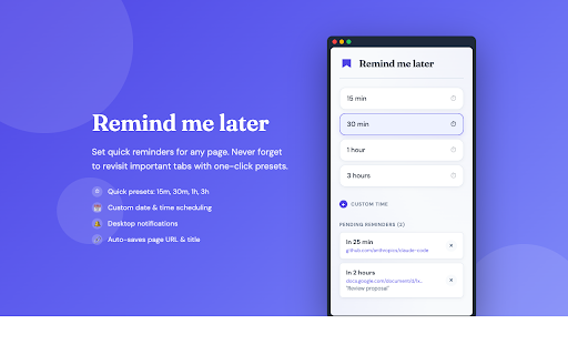 Remind me later screenshot 1