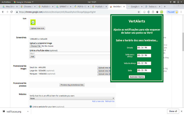 VertAlerts chrome extension