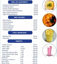 Sri Srinivas Sweets And Chat menu 1