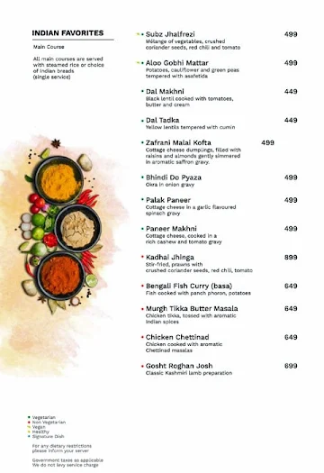 Feast - Radisson Hotel menu 