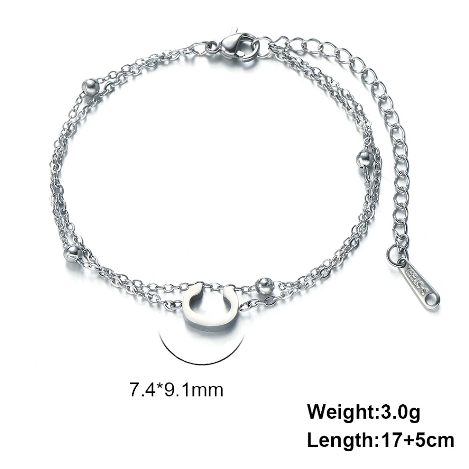 Titanium stalen armband met hanger van 26 letters, dubbele ketting, elegant en duurzaam design. Gepersonaliseerd en perfect als cadeau.