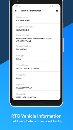 Screenshot RTO Vehicle Information