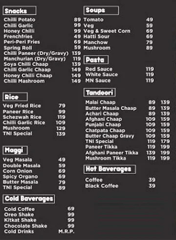 Twin Brothers Cafe menu 