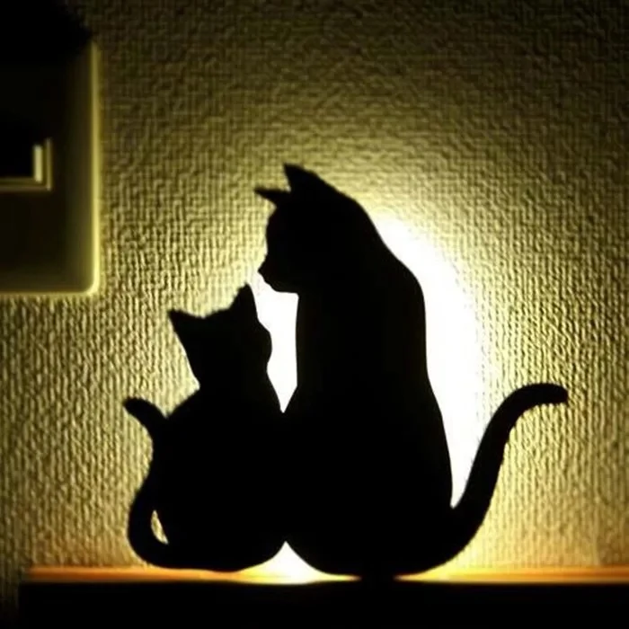 LED nachtlampje dier hond kat met slimme geluidssensor wandlamp voor baby's en kinderen, gang en balkon kitten nachtlamp.