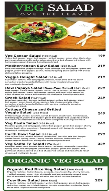 Salad Company menu 