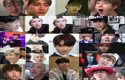 BTS: FUNNY FACES chrome extension