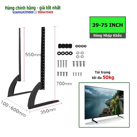 Chân Đế Tivi Để Bàn Dùng Cho Mọi Hãng Tivi Từ 39 - 75 Inch - Hàng Nhập Khẩu