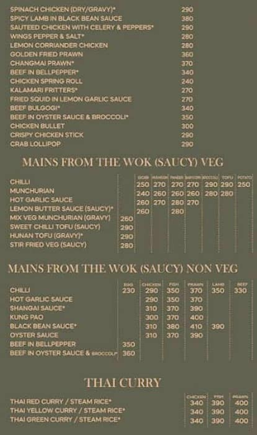 Urban Spice menu 