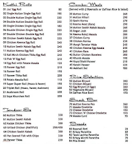 Nizaam's Kaati Rolls & Kebabs menu 1