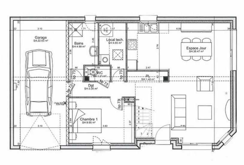  Vente Terrain + Maison - Terrain : 673m² - Maison : 101m² à Sauchay (76630) 