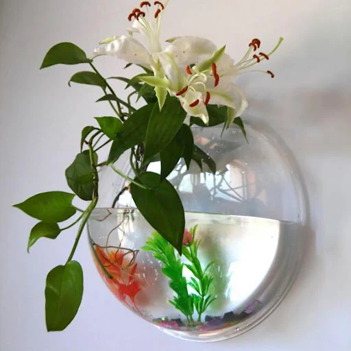 Transparent Fish Tank Wall Mounted Creative Flower Pot Mini Aquarium Aquatic-plants Pet Fish Bowls Supplie
