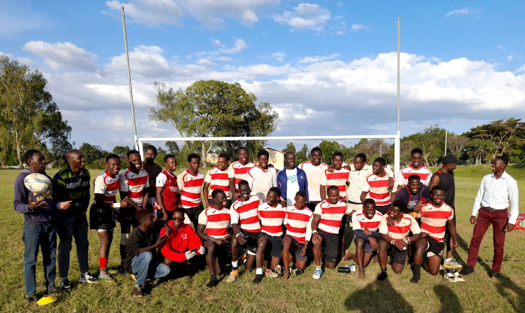 Kabarak University RFC pose for a photo during a past match