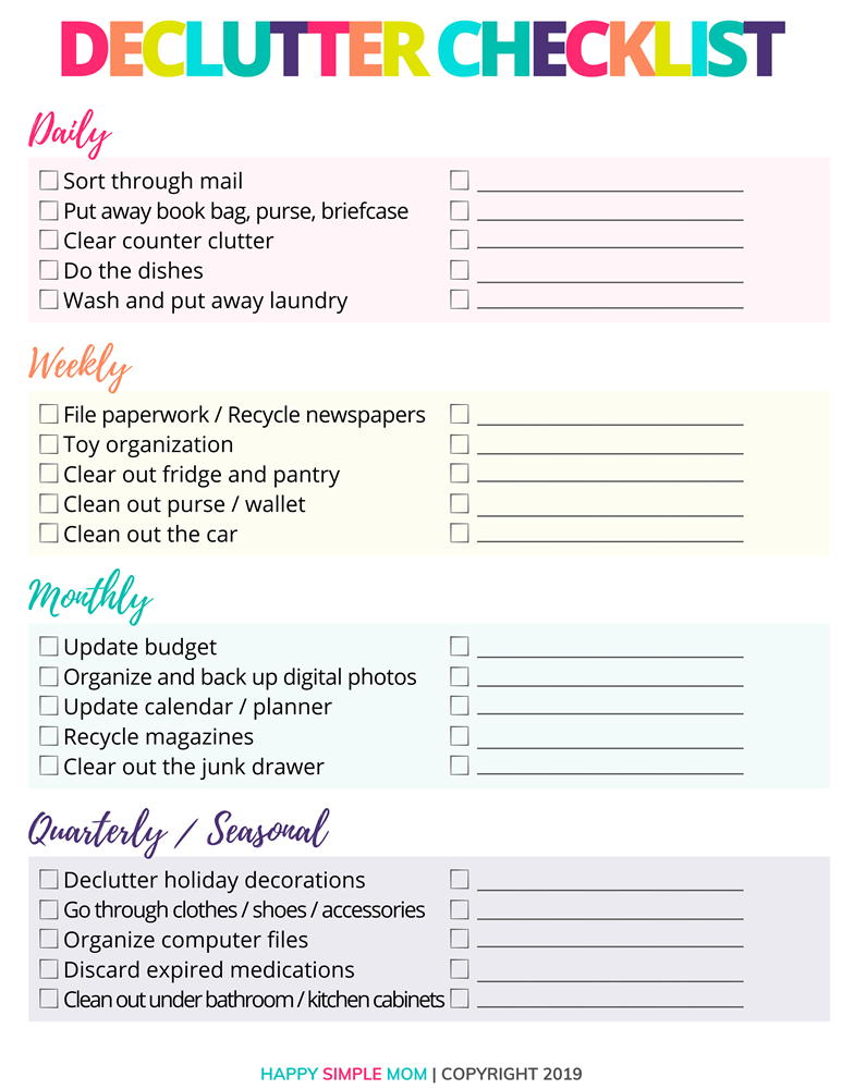 Click for clutter control checklist