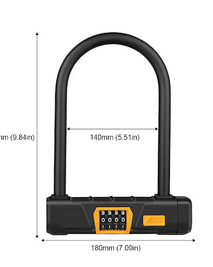 U Shape Cycling Lock Anti-Theft MTB Road Bike Lock with S... - 1