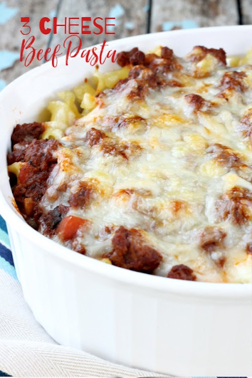 Three Cheese Beef Pasta Bake