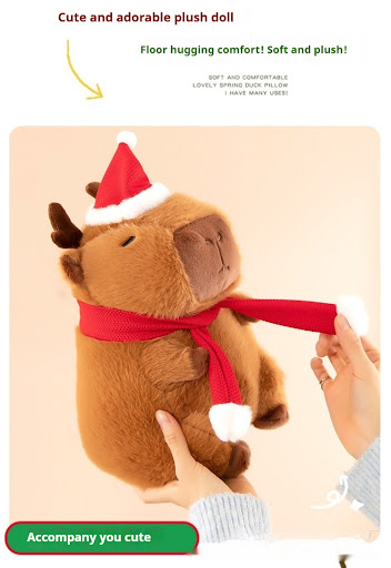 Title 10, New Capybara Doll Christmas Plush Toy Perfect G...