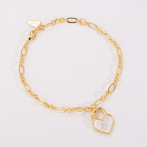 Title 1, Womens copper plated bracelet with inlaid shel...