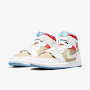 womens air jordan 1 mid se sesame / flash crimson / psychic blue / white