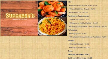 Suprabha's Brahmin Kitchen menu 