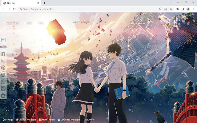 Hello World Anime Wallpaper New Tab chrome extension