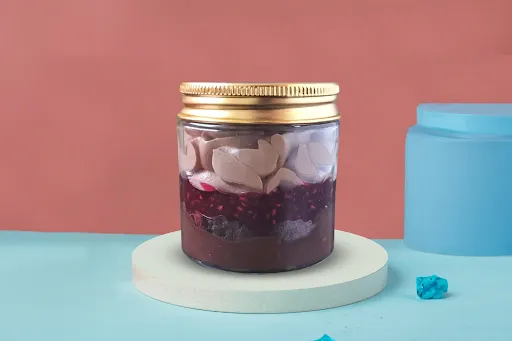 Brownie With Coffee & Raspberry Mousse Jar